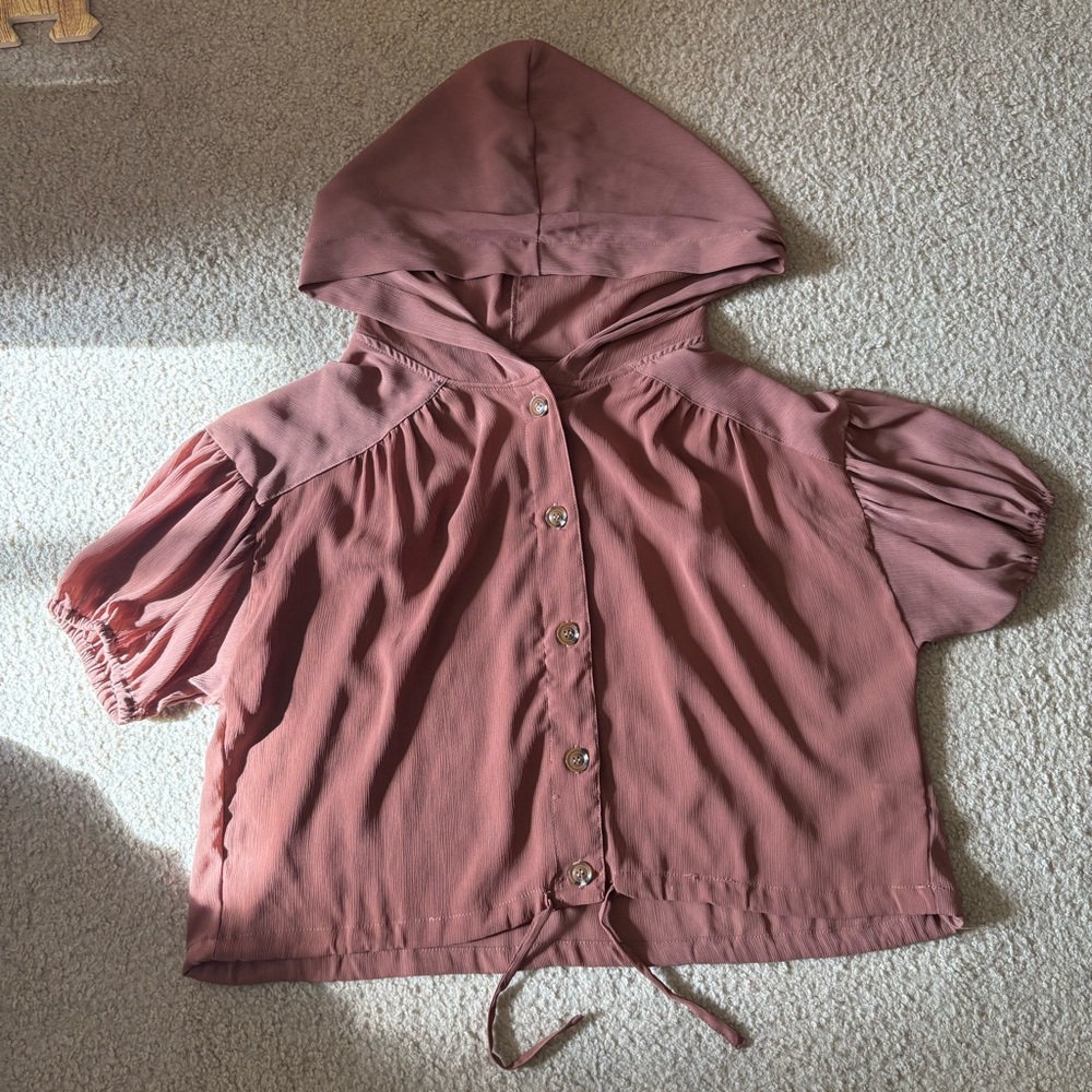 Ingni brown Hooded Button-Up jacket
